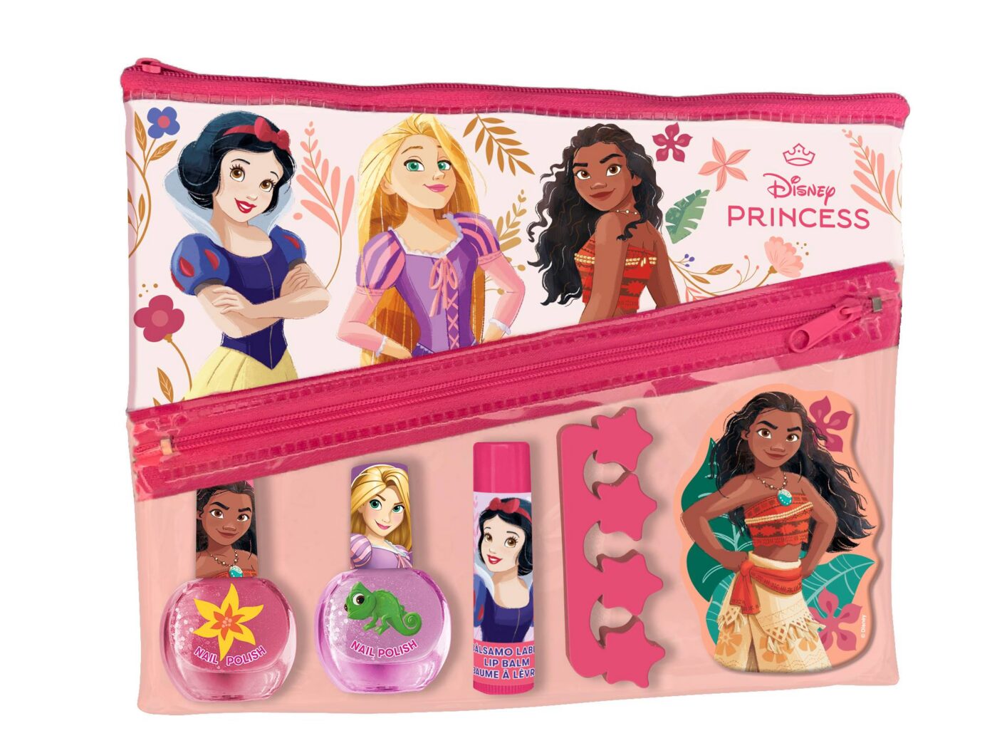 Disney Princess Set: 2 Oje+ Lipstick+ Pilă De Unghii+ Separator Unghii