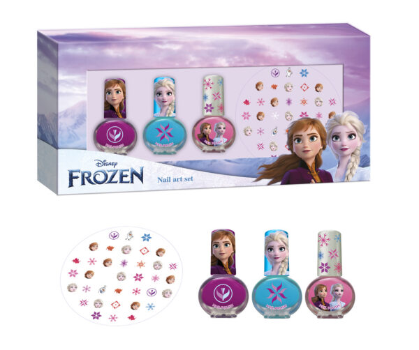 Frozen Set Unghii Fetițe(3 Oje+ Decorațiuni)