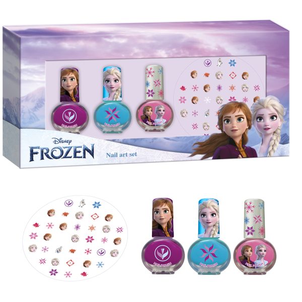 Frozen Set Unghii Fetite(3 Oje+ Decoratiuni)