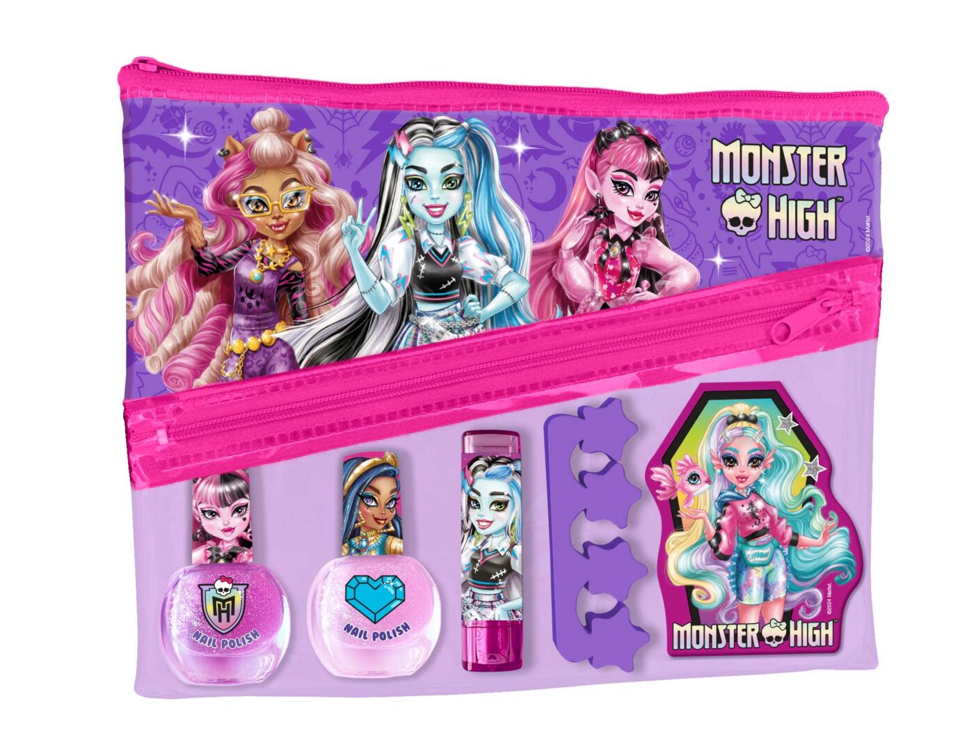 Monster High Set(2 Oje+ Lipstick+ Pilă De Unghii+ Separator Unghii)