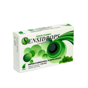 Cu aromă de mentol și eucalipt fără zahăr, 36 pastile, Sensidrops