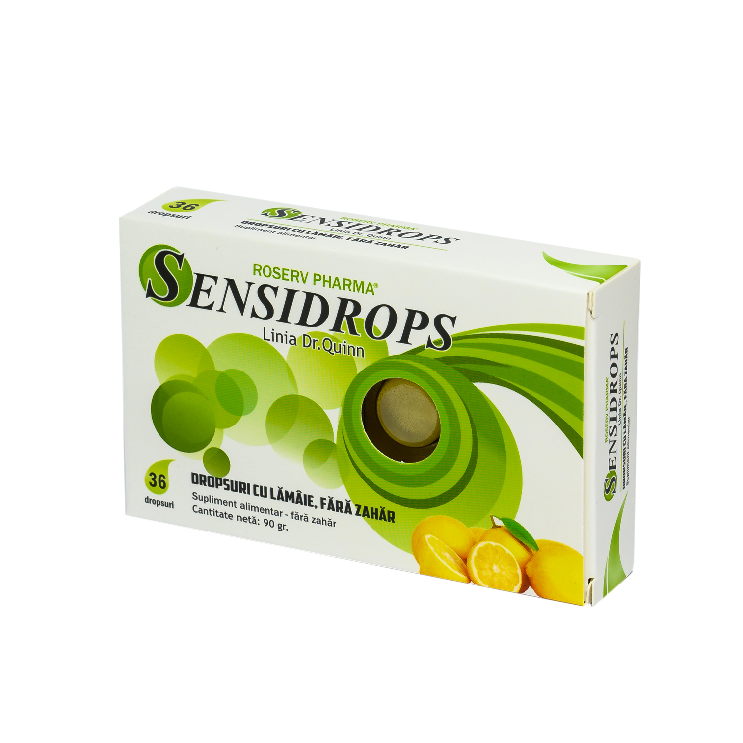 farm004-1756480648533.jpeg Sensidrops cu aroma de lamaie fara zahar, 36 pastile - imagine 1