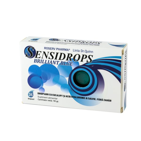 Sensidrops cu eucalipt, acid hialuronic si salvie Briliant Blue, 36 dropsuri
