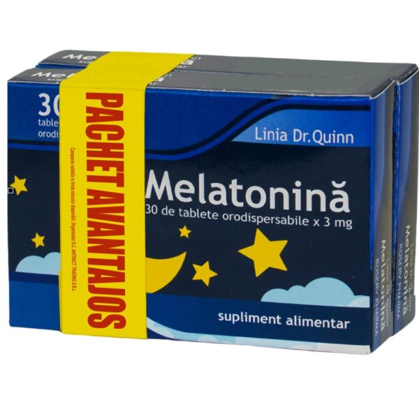 Pachet avantajos Melatonina 3mg * 30 tablete orodispersabile, Roserv Pharma