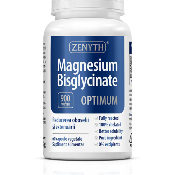 Magneziu Bisglycinat Optimum 900 mg, 60 capsule