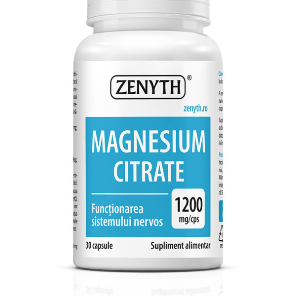 Magneziu Citrat 1200 mg, 30 capsule, Zenyth
