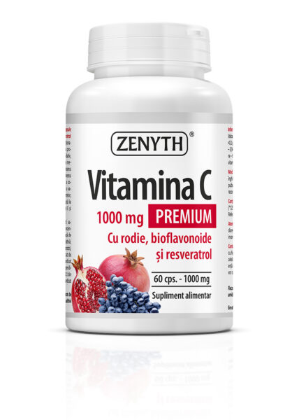 Vitamina C Premium 1000 mg cu rodie, bioflavonoide și resveratrol, Zenyth, Zenyth