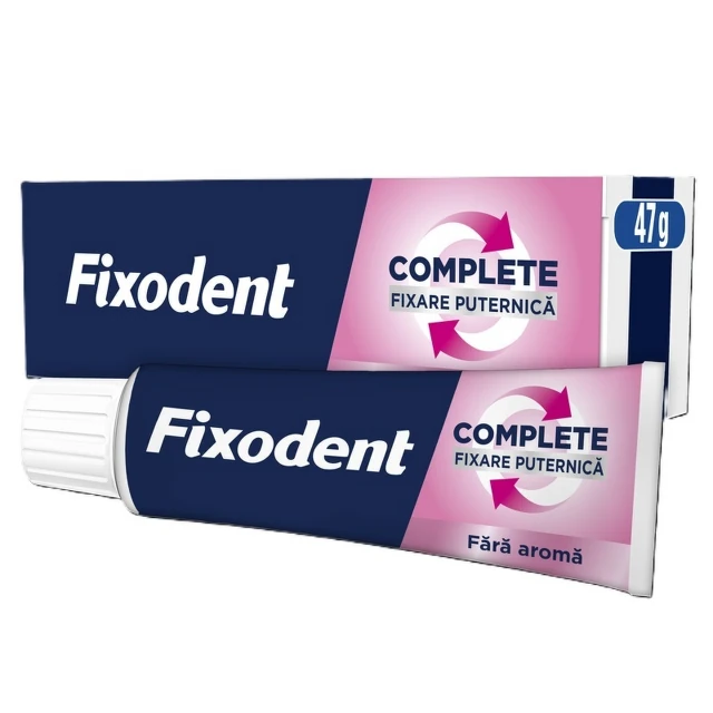 fixodent fix put fara aroma Crema adeziva pentru proteza dentara Neutral Complete Fixare Puternica, 47g, Fixodent - imagine 1