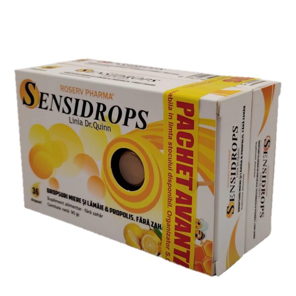 Pachet Avantajos Sensidrops  Miere,Lamaie&Propolis*36+Portocala,Echinaceea& Vitamina C ,fara zahar