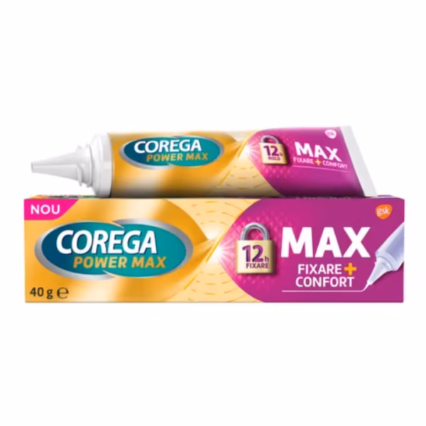 Set 2 x Crema Adeziva pentru Proteza Dentara Corega Max Fixare si Confort, 40 g