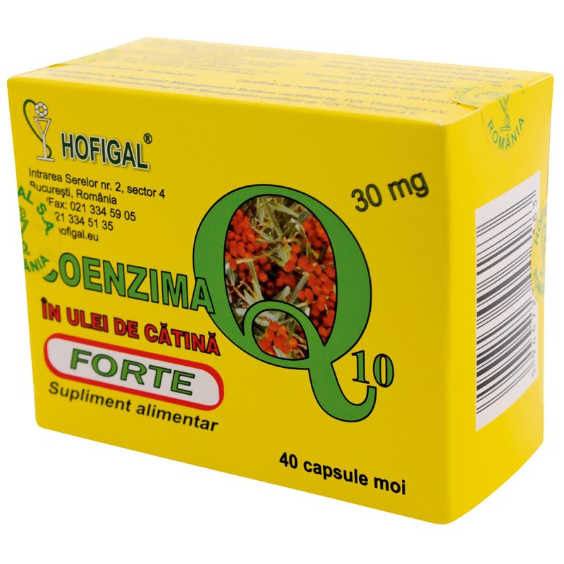 Coenzima Q10 în ulei de cătină Forte 30 mg, 40 capsule moi, Hofigal
