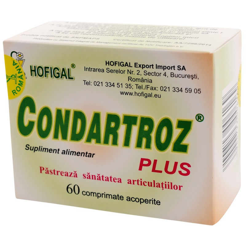 Condartroz Plus, 60 comprimate acoperite, Hofigal