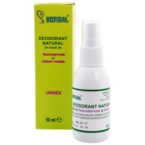 Deodorant cu gemoderivate și uleiuri volatile, Hofigal