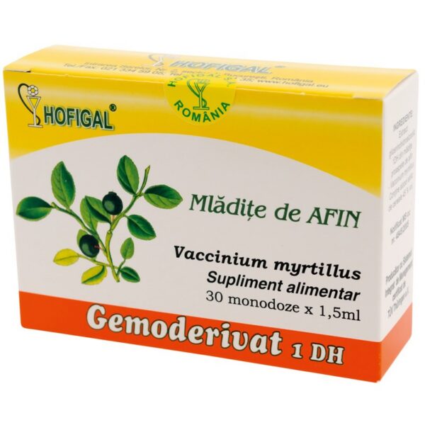 Gemoderivat din mlădițe de afin, 30 monodoze × 1,5 ml, Hofigal