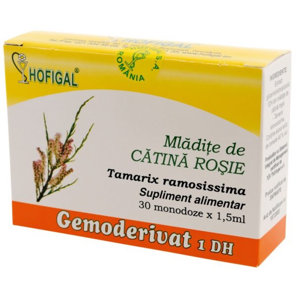 Gemoderivat din mlădițe de cătină roșie, 30 monodoze × 1,5 ml, Hofigal
