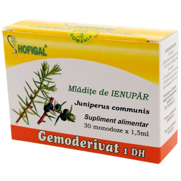 Gemoderivat din mlădițe de ienupăr, 30 monodoze × 1,5 ml, Hofigal