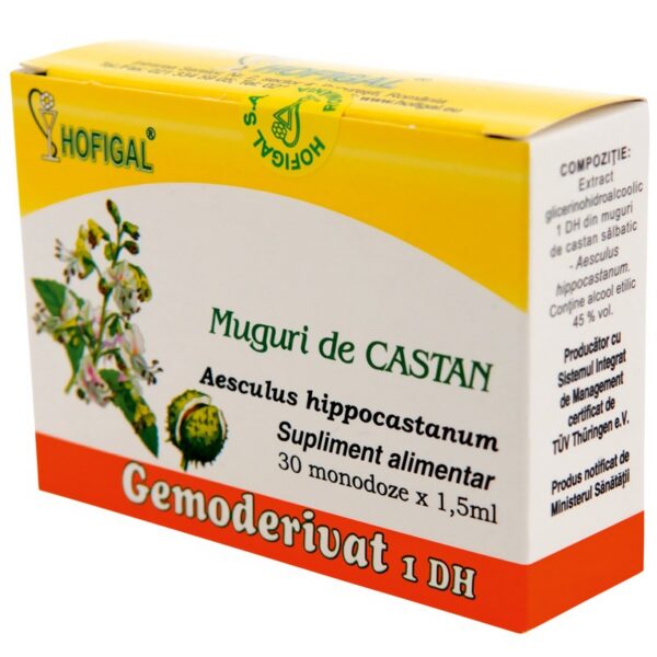 Gemoderivat din muguri de castan sălbatic, 30 monodoze × 1,5 ml, Hofigal