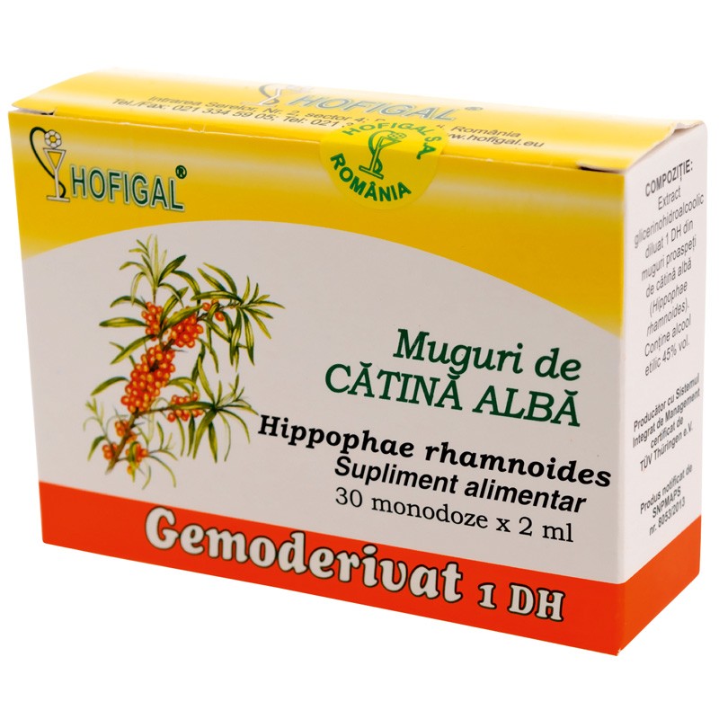 Gemoderivat din muguri de cătină albă, 30 monodoze × 2 ml, Hofigal