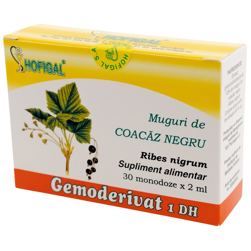 Gemoderivat din muguri de coacăz negru, 30 monodoze × 2 ml, Hofigal