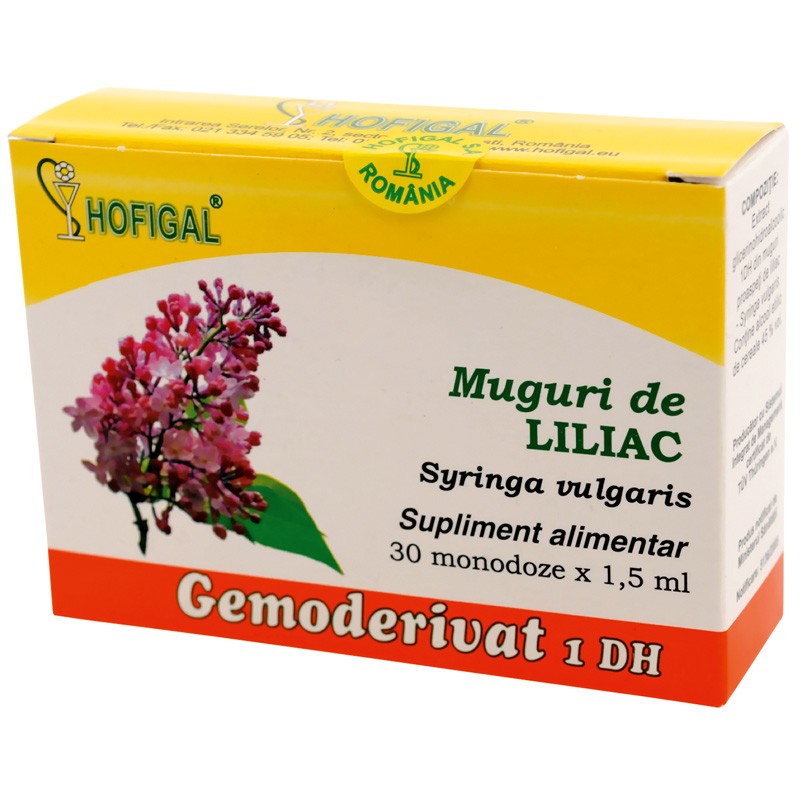 Gemoderivat din muguri de liliac, 30 monodoze × 1,5 ml, Hofigal