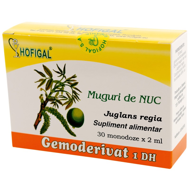 Gemoderivat din muguri de nuc, 30 monodoze × 2 ml, Hofigal