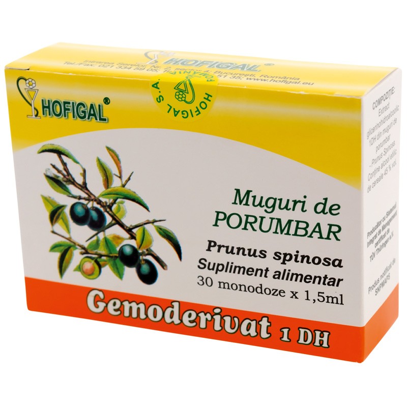 Gemoderivat din muguri de porumbar, 30 monodoze × 1,5 ml, Hofigal