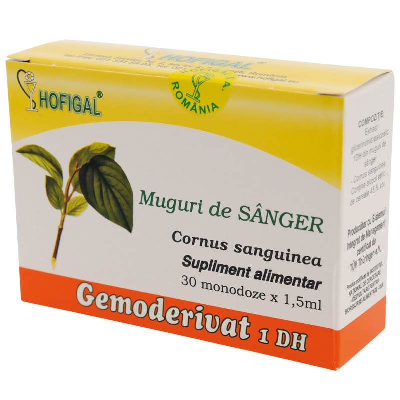 Gemoderivat din muguri de sânger, 30 monodoze × 1,5 ml, Hofigal