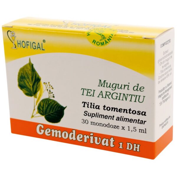Gemoderivat din muguri de tei argintiu, 30 monodoze × 1,5 ml, Hofigal
