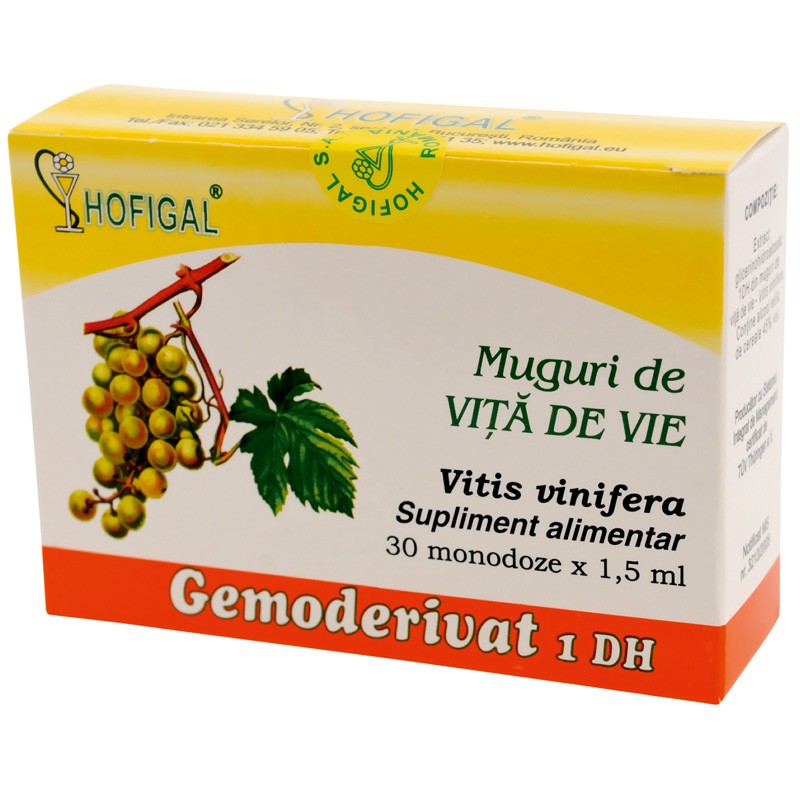 Gemoderivat din muguri de viță de vie, 30 monodoze × 1,5 ml, Hofigal