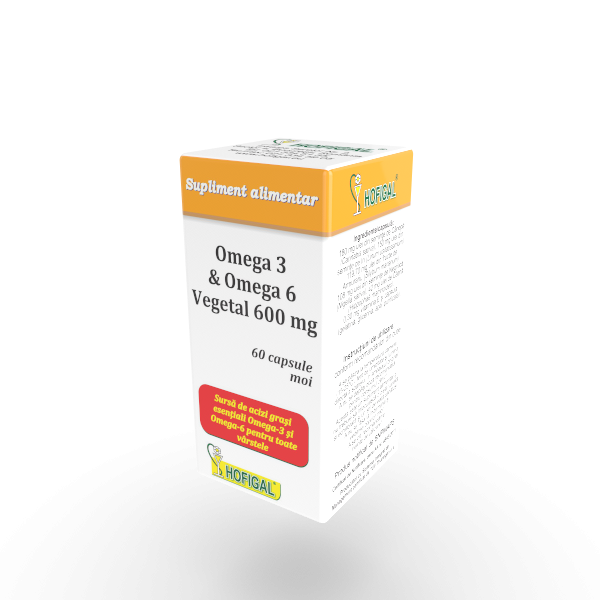 Omega 3 și Omega 6 Vegetal 600 mg, Hofigal