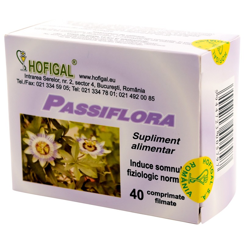 Passiflora, 40 comprimate filmate, Hofigal