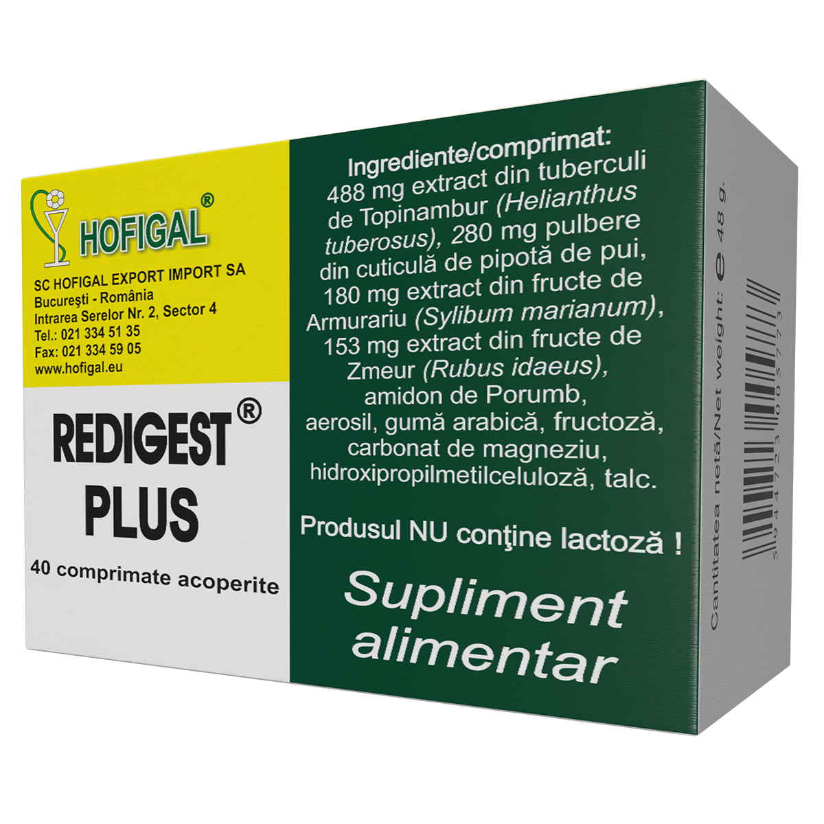 Redigest Plus, 40 comprimate acoperite, Hofigal