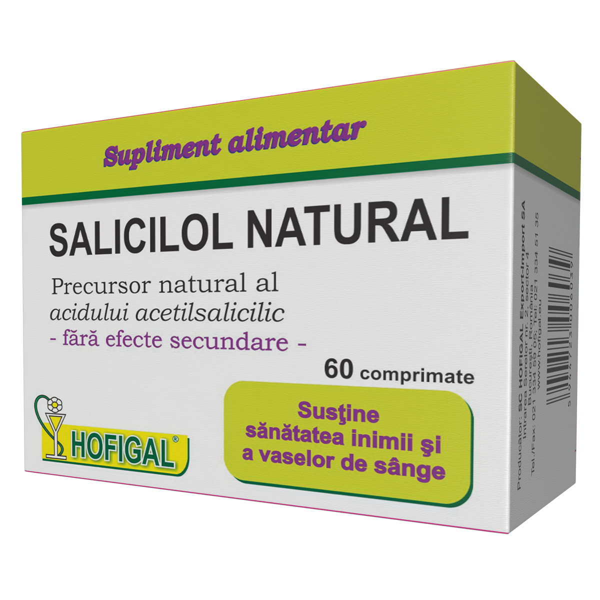 Salicilol Natural, 60 comprimate, Hofigal