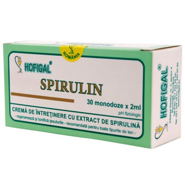 Spirulin, cremă de întreținere cu extract de spirulină, Hofigal