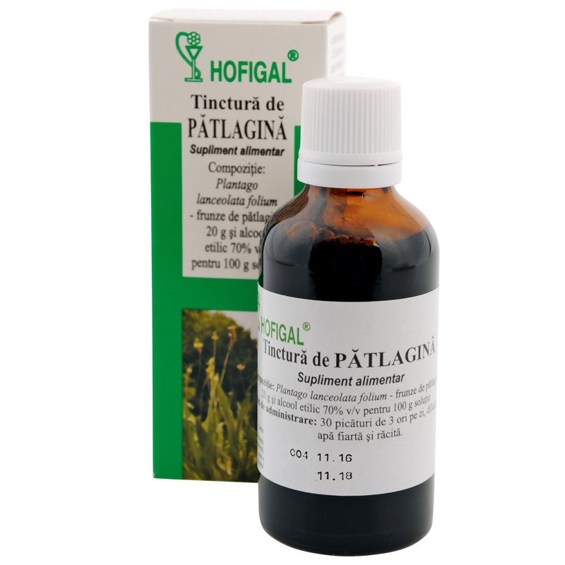 Tinctură de pătlagină, 50 ml, Hofigal